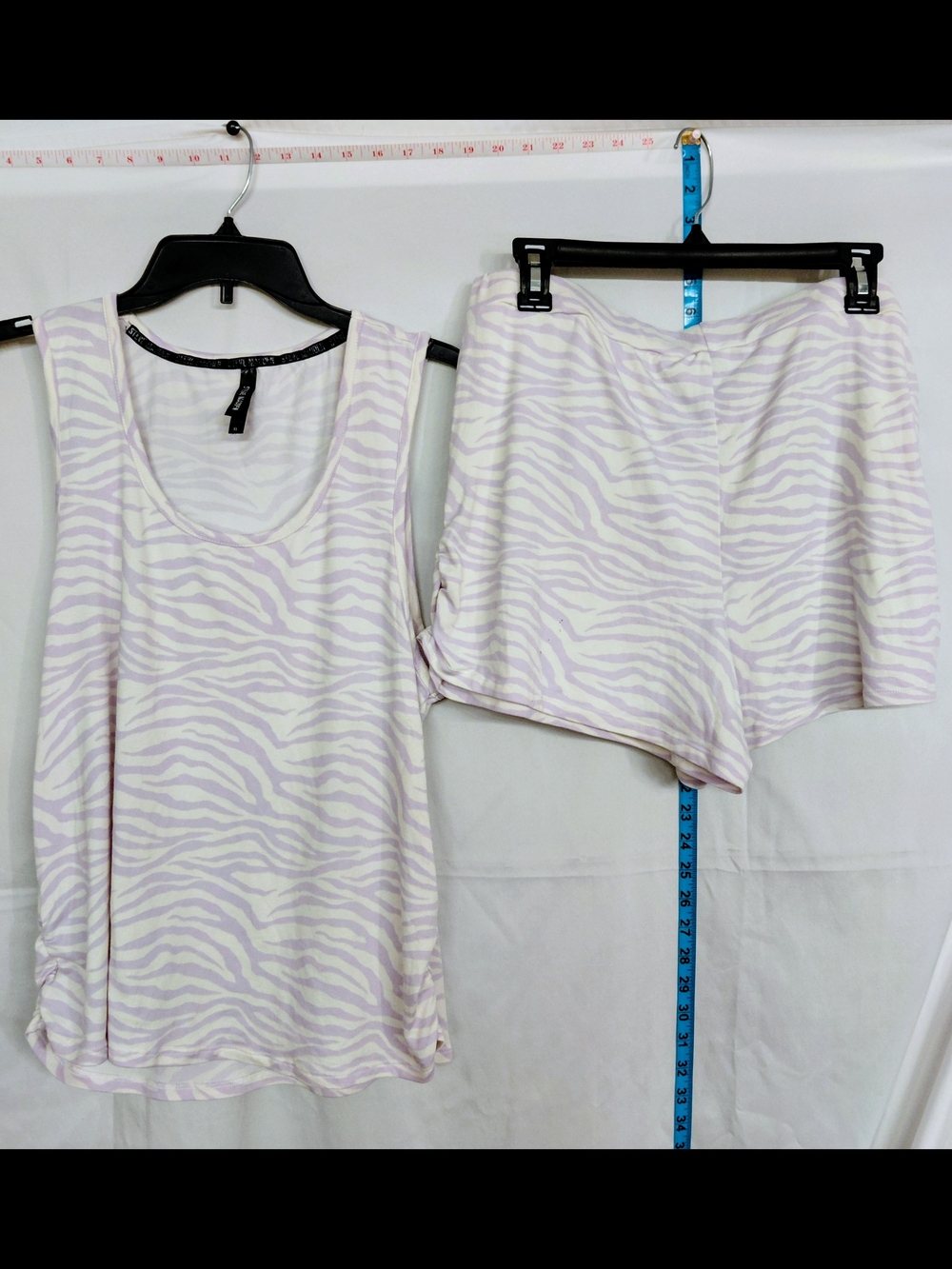 Sleeveless Zebra Print Tank & Pajama Shorts Set in Light Lilac Steve Madden XL